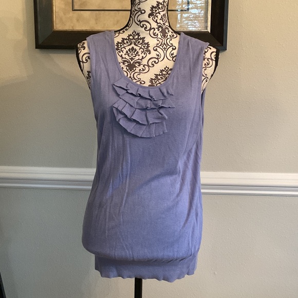 Worthington Purple Ruffle Tank Top - Picture 1 of 3